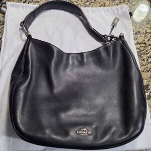 Coach Black Leather Hobo Bag